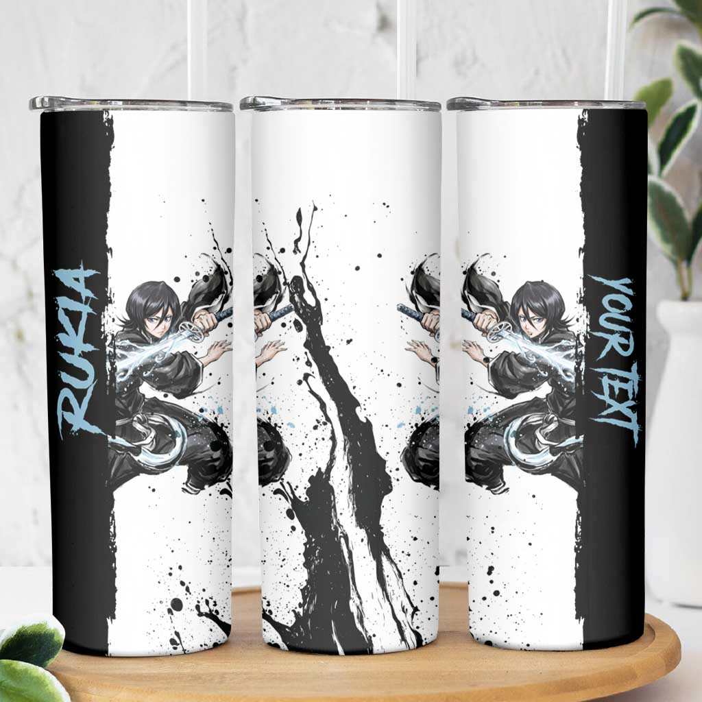 Personalized Rukia Kuchiki Skinny Tumbler Ink Splash Anime Brush Style