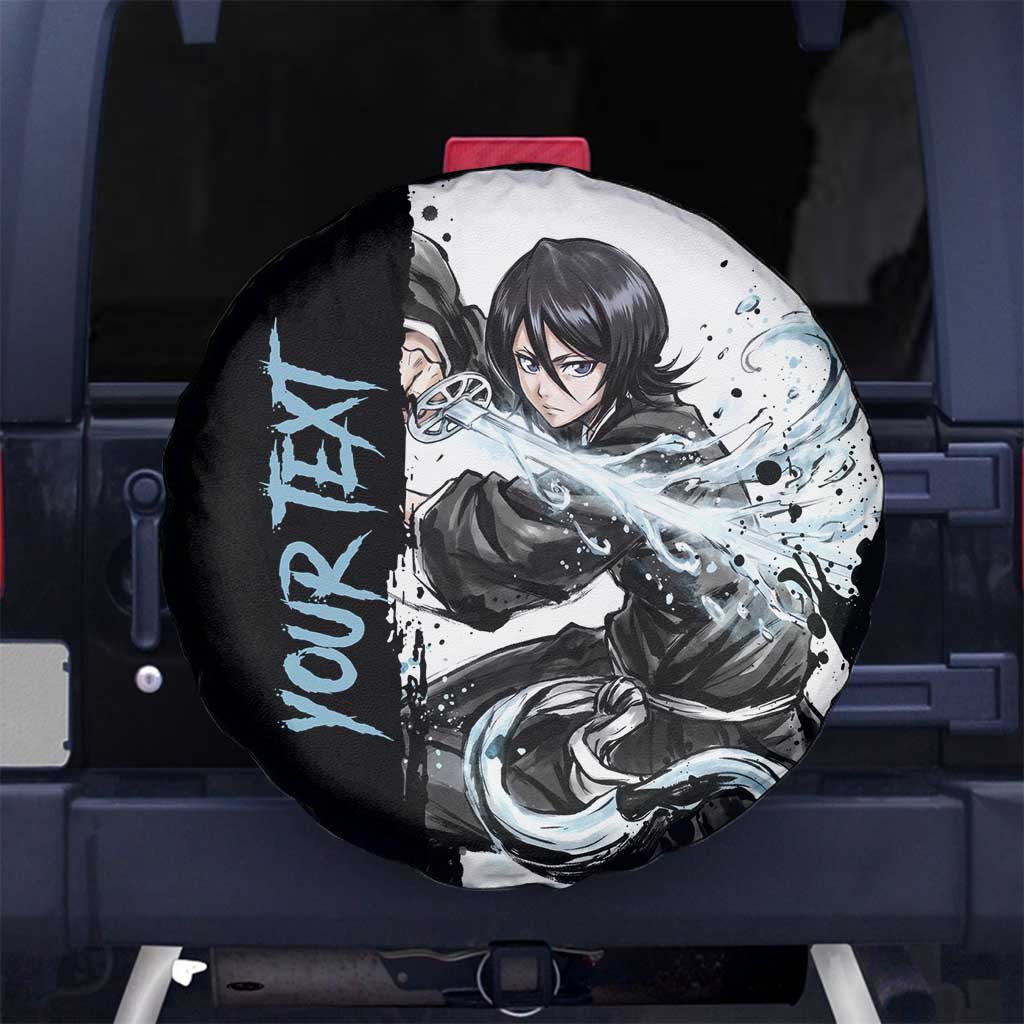 Personalized Rukia Kuchiki Spare Tire Cover Ink Splash Anime Brush Style