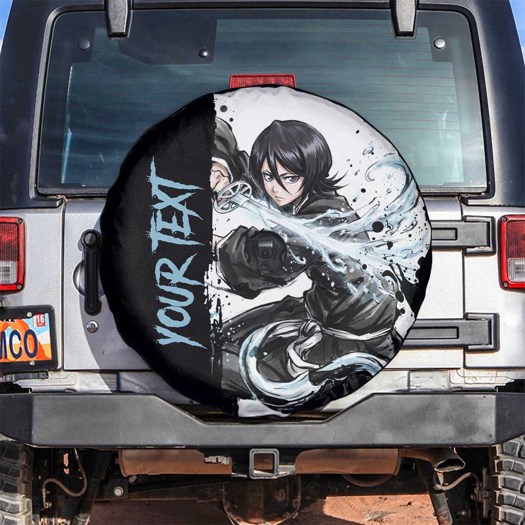 Personalized Rukia Kuchiki Spare Tire Cover Ink Splash Anime Brush Style