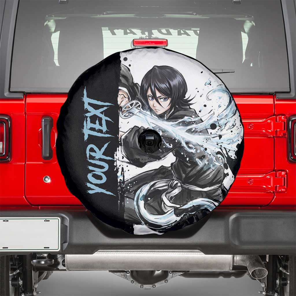 Personalized Rukia Kuchiki Spare Tire Cover Ink Splash Anime Brush Style