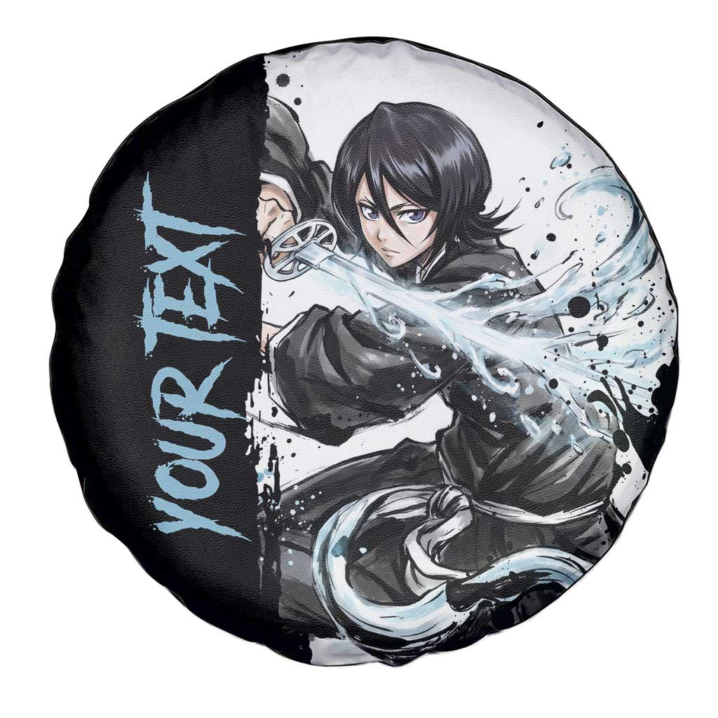Personalized Rukia Kuchiki Spare Tire Cover Ink Splash Anime Brush Style