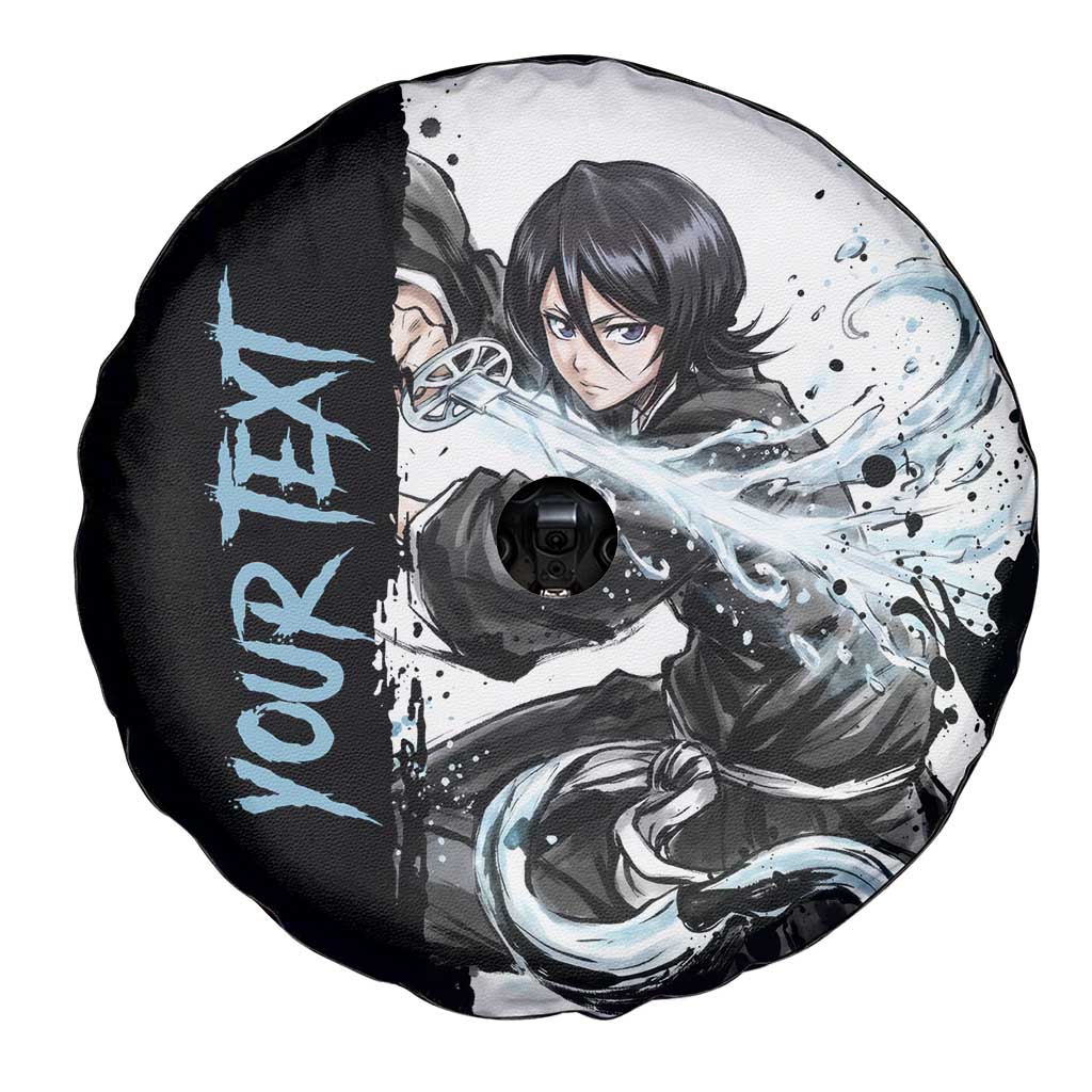 Personalized Rukia Kuchiki Spare Tire Cover Ink Splash Anime Brush Style