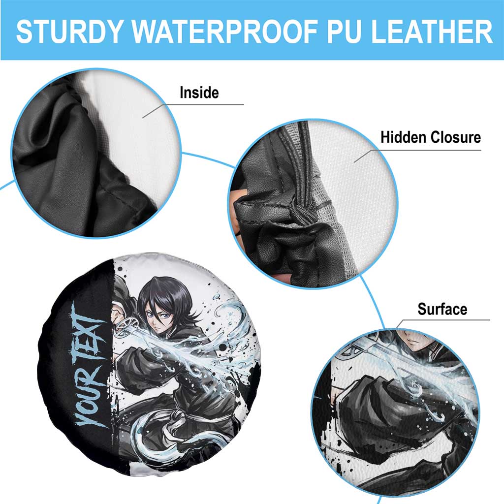 Personalized Rukia Kuchiki Spare Tire Cover Ink Splash Anime Brush Style