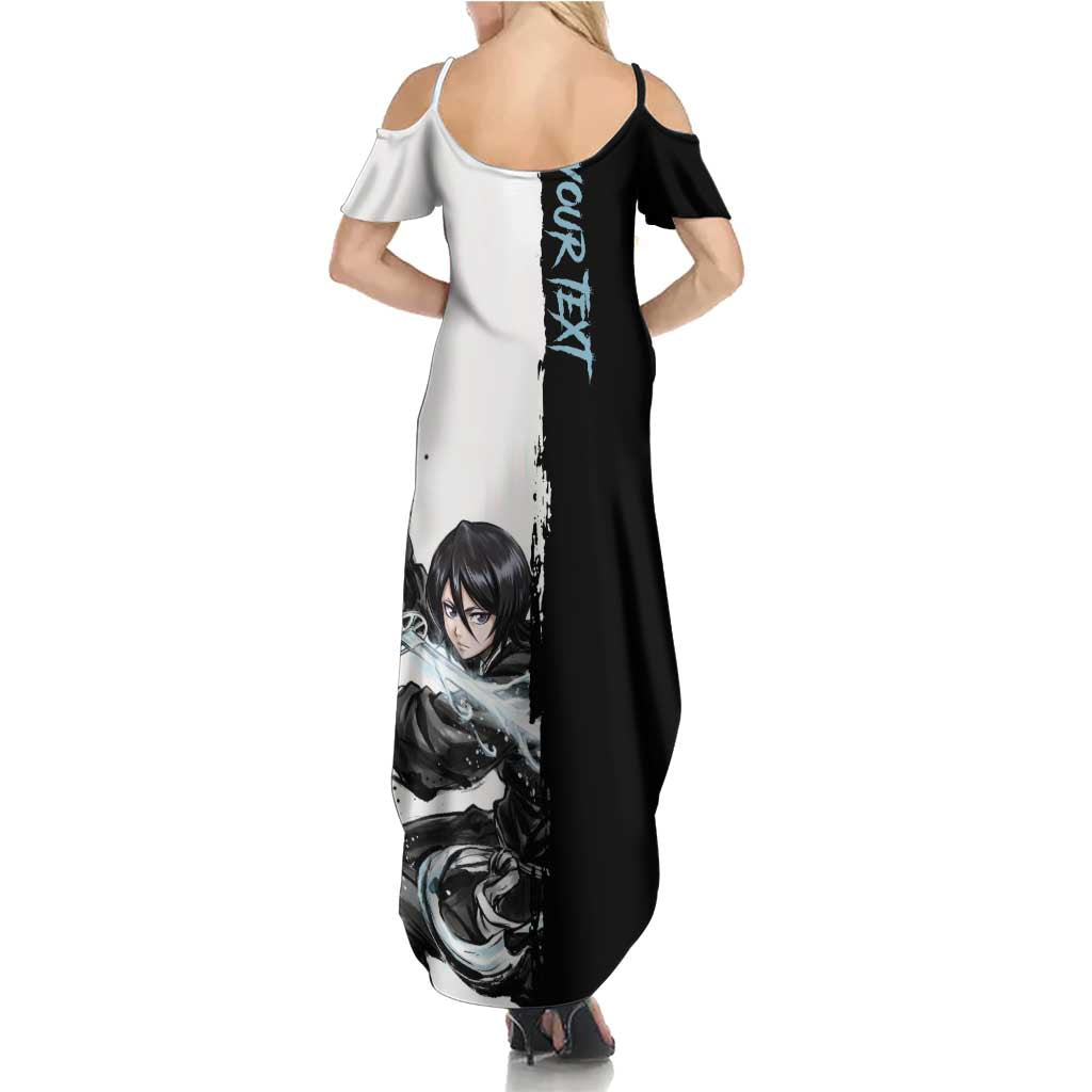 Personalized Rukia Kuchiki Summer Maxi Dress Ink Splash Anime Brush Style