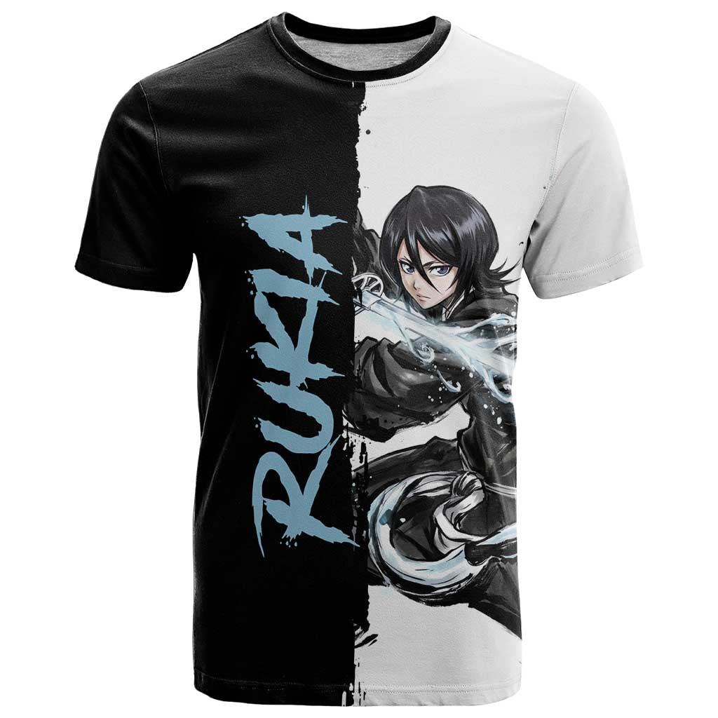 Personalized Rukia Kuchiki T Shirt Ink Splash Anime Brush Style
