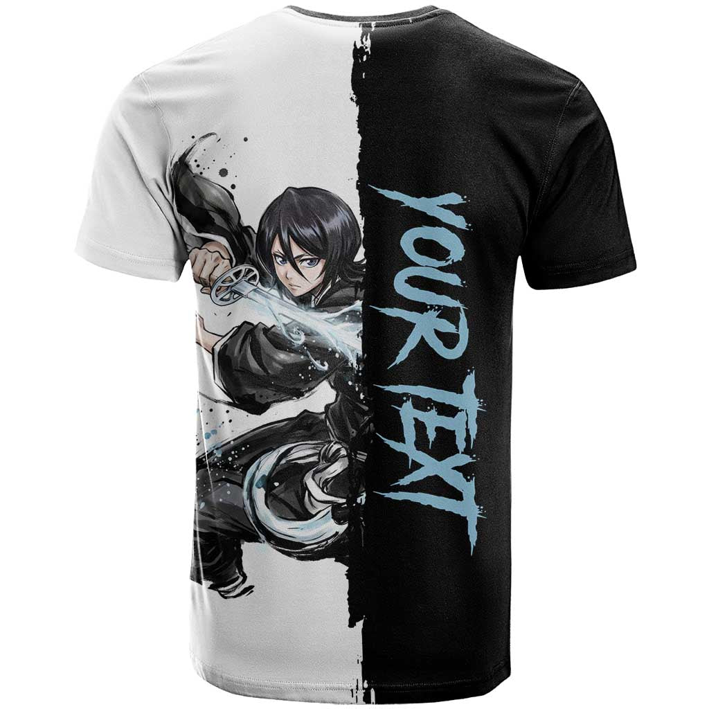 Personalized Rukia Kuchiki T Shirt Ink Splash Anime Brush Style