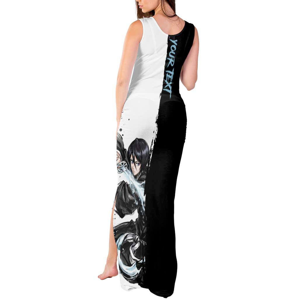 Personalized Rukia Kuchiki Tank Maxi Dress Ink Splash Anime Brush Style