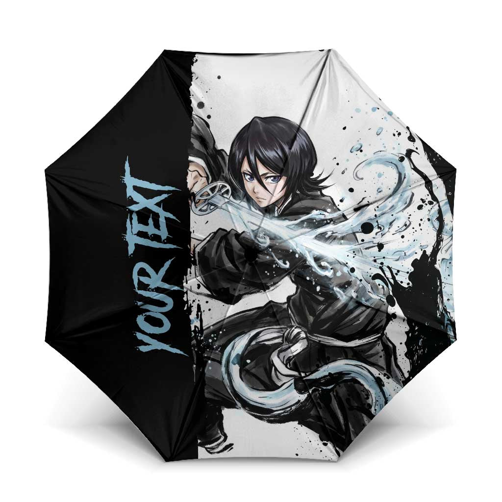 Personalized Rukia Kuchiki Umbrella Ink Splash Anime Brush Style