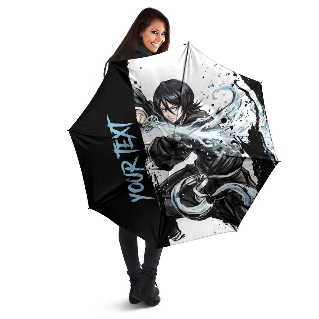 Personalized Rukia Kuchiki Umbrella Ink Splash Anime Brush Style