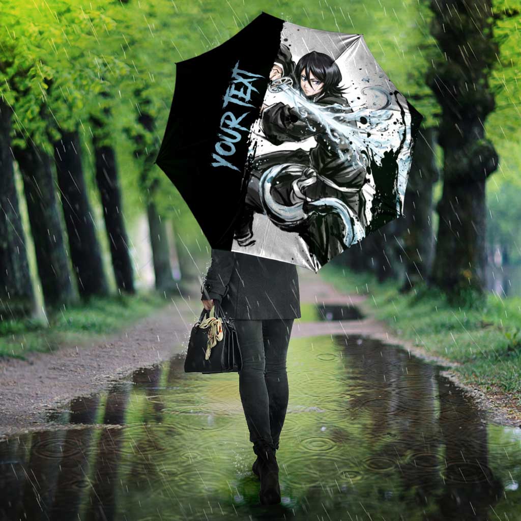 Personalized Rukia Kuchiki Umbrella Ink Splash Anime Brush Style