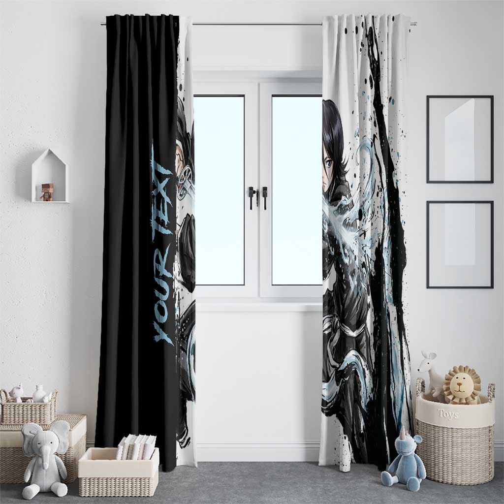 Personalized Rukia Kuchiki Window Curtain Ink Splash Anime Brush Style