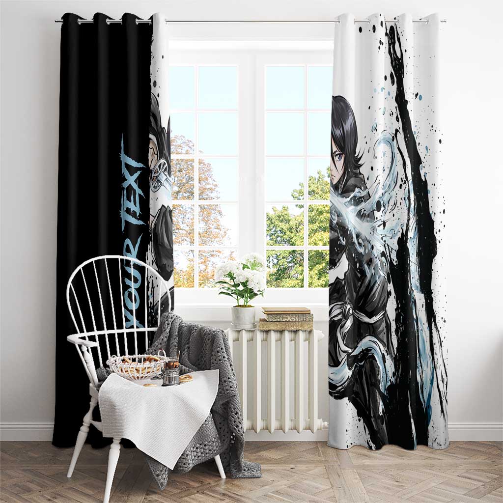 Personalized Rukia Kuchiki Window Curtain Ink Splash Anime Brush Style