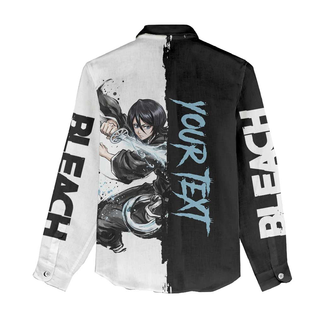 Personalized Rukia Kuchiki Women Casual Shirt Ink Splash Anime Brush Style