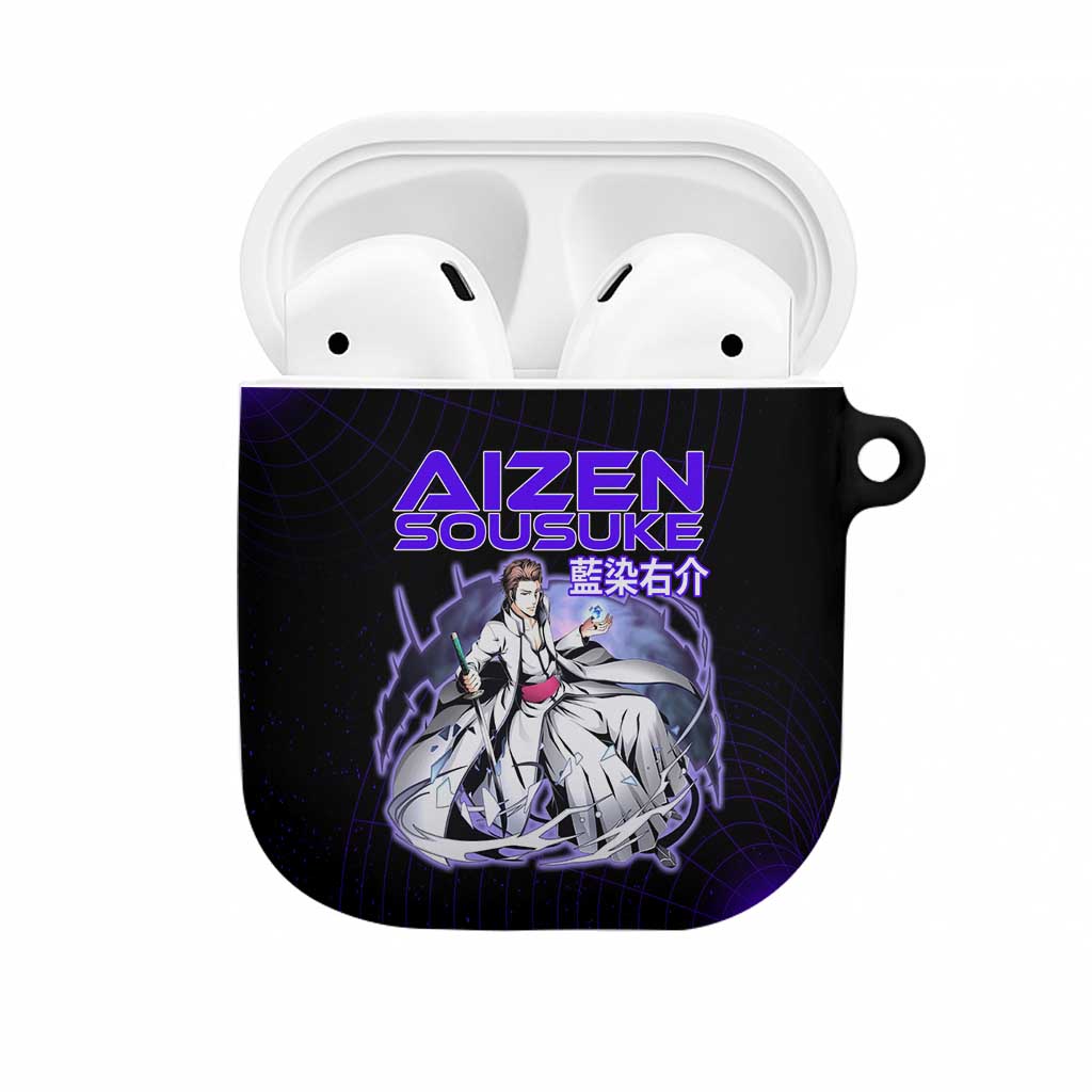 Aizen Sousuke Bleach AirPods Case Cosmic Anime Energy Grid Style