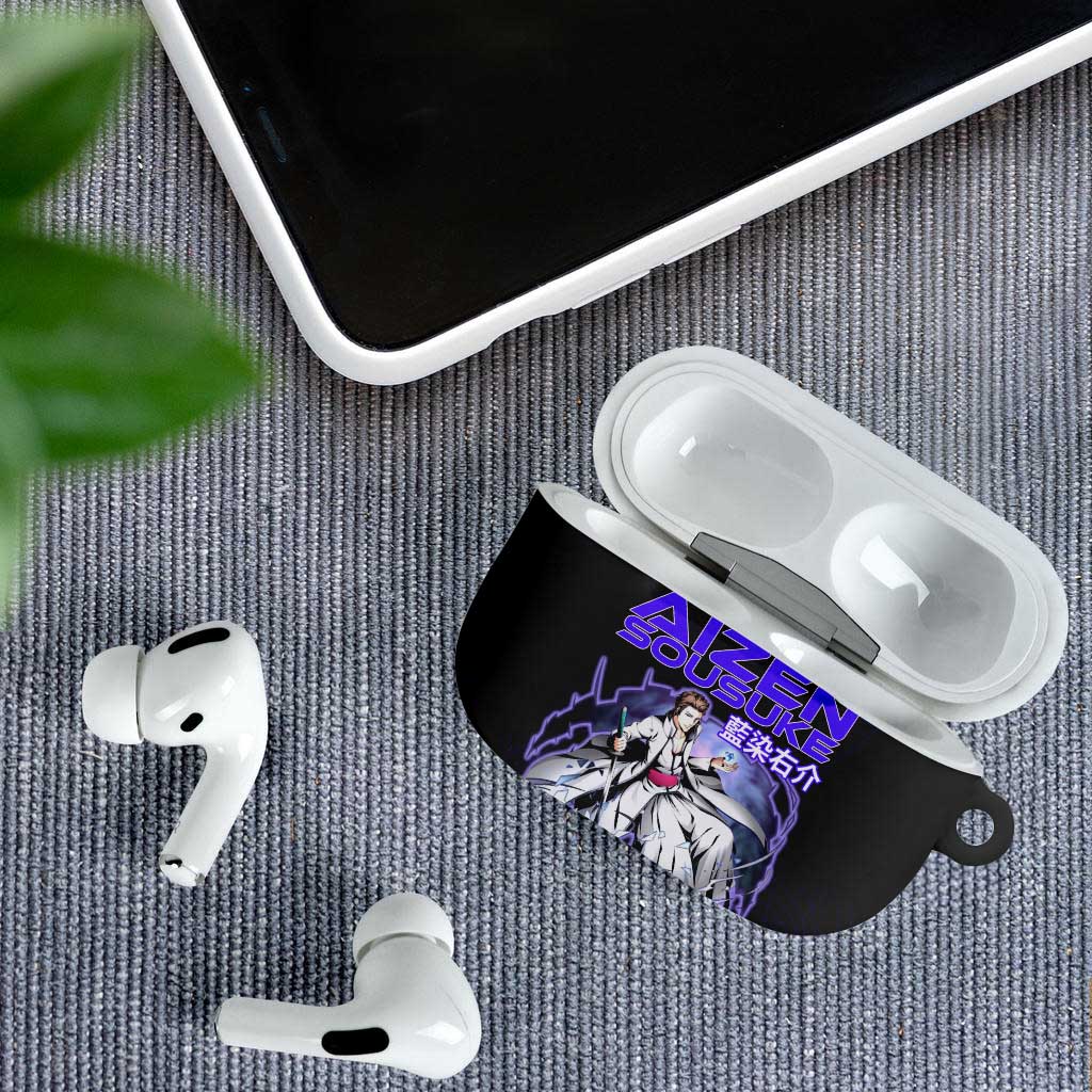 Aizen Sousuke Bleach AirPods Case Cosmic Anime Energy Grid Style