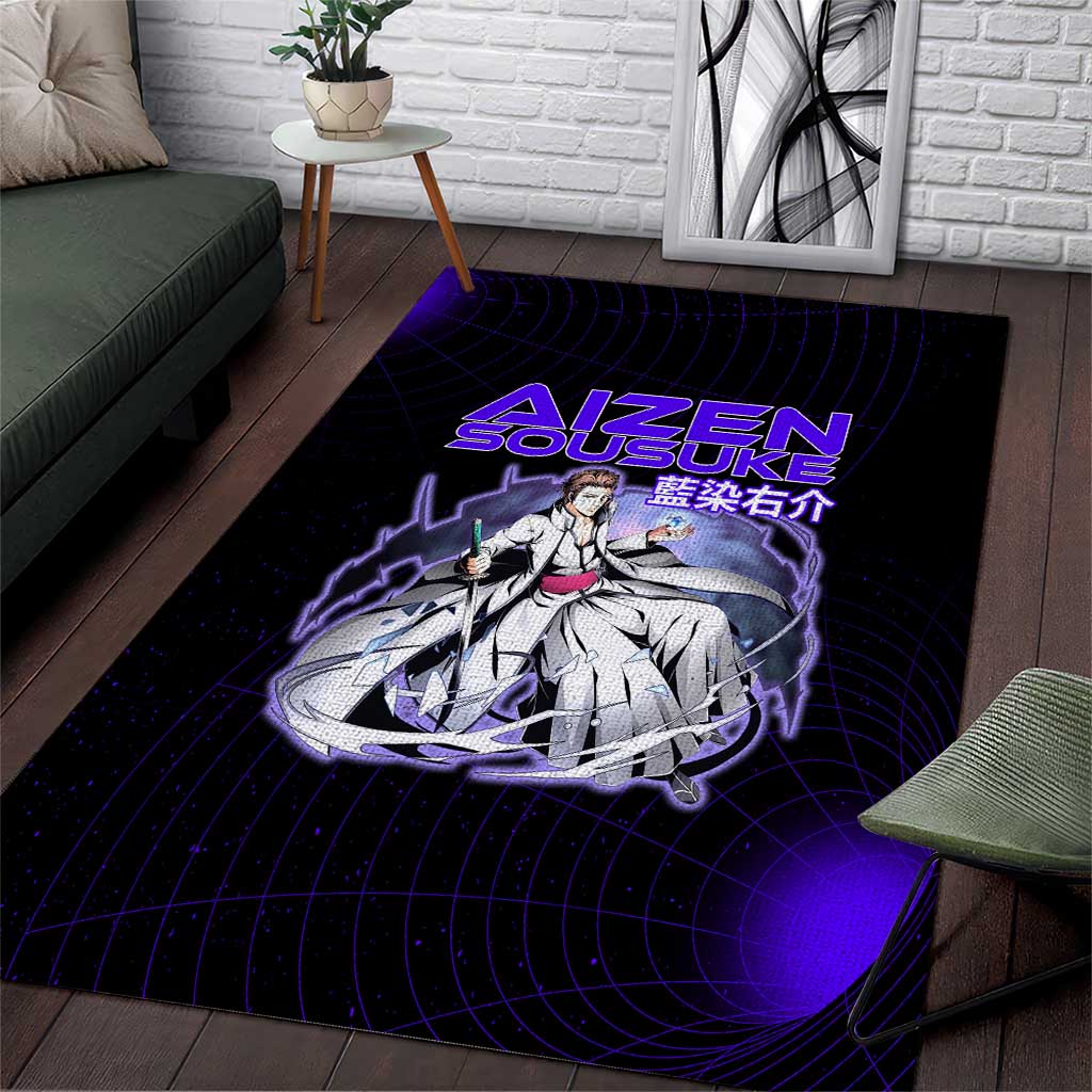 Aizen Sousuke Bleach Area Rug Cosmic Anime Energy Grid Style