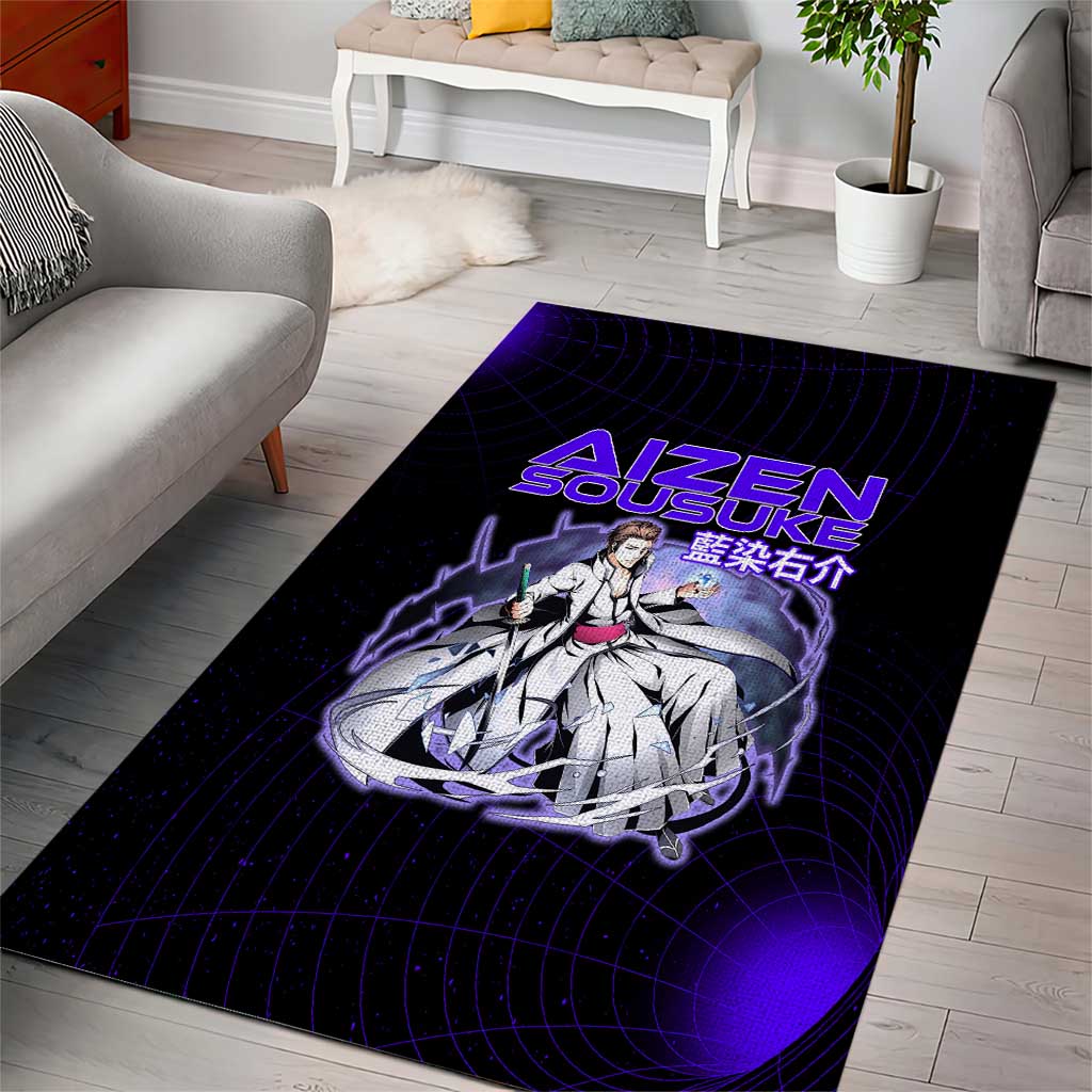 Aizen Sousuke Bleach Area Rug Cosmic Anime Energy Grid Style