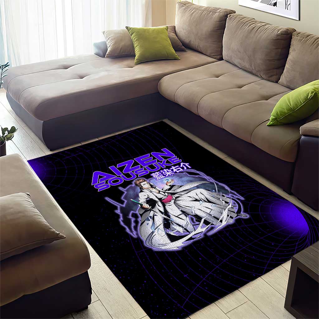 Aizen Sousuke Bleach Area Rug Cosmic Anime Energy Grid Style