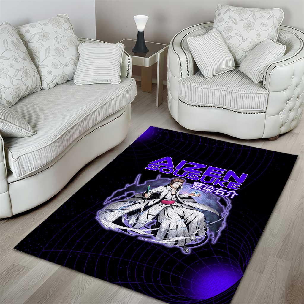 Aizen Sousuke Bleach Area Rug Cosmic Anime Energy Grid Style