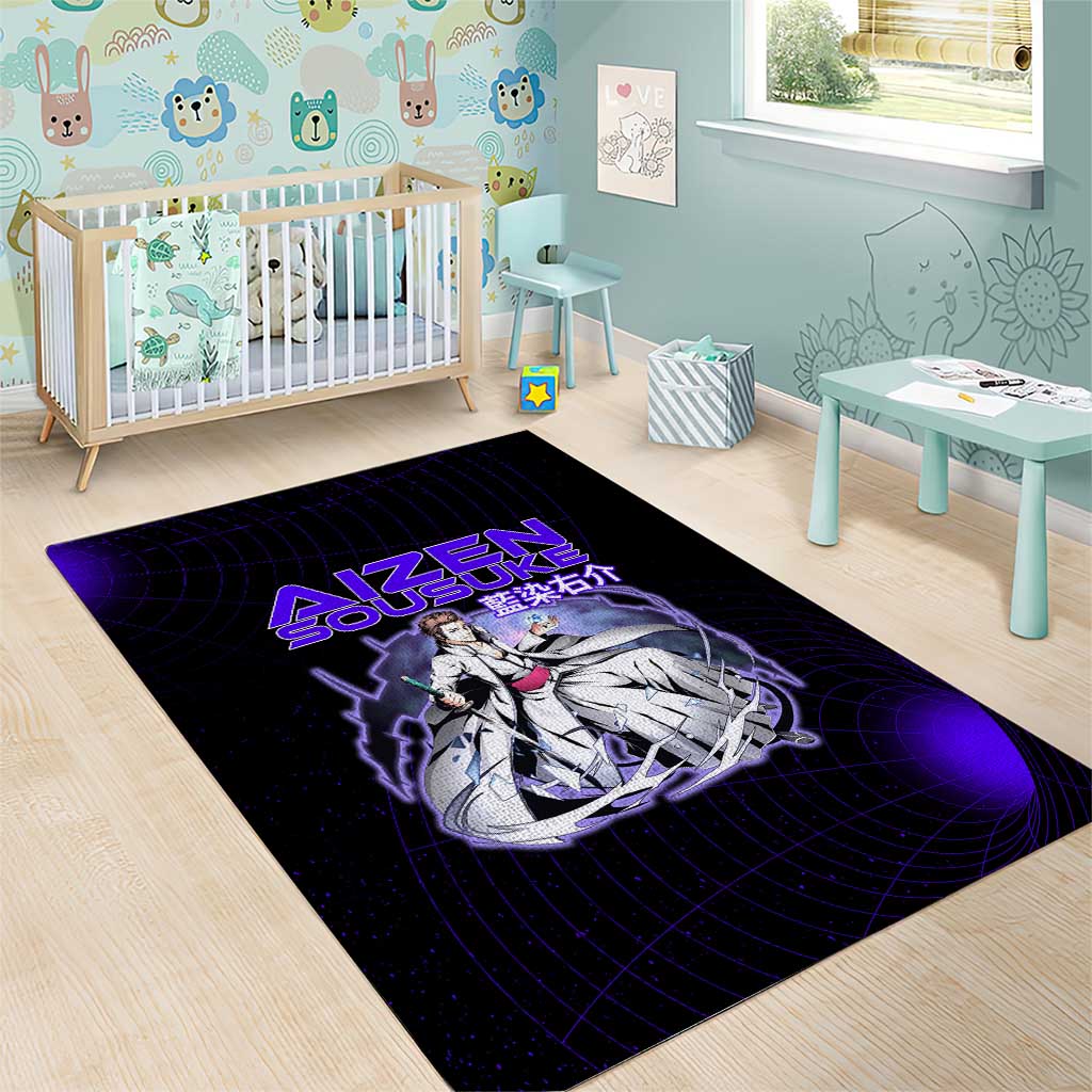 Aizen Sousuke Bleach Area Rug Cosmic Anime Energy Grid Style