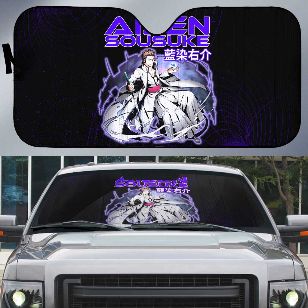 Aizen Sousuke Bleach Auto Sun Shade Cosmic Anime Energy Grid Style