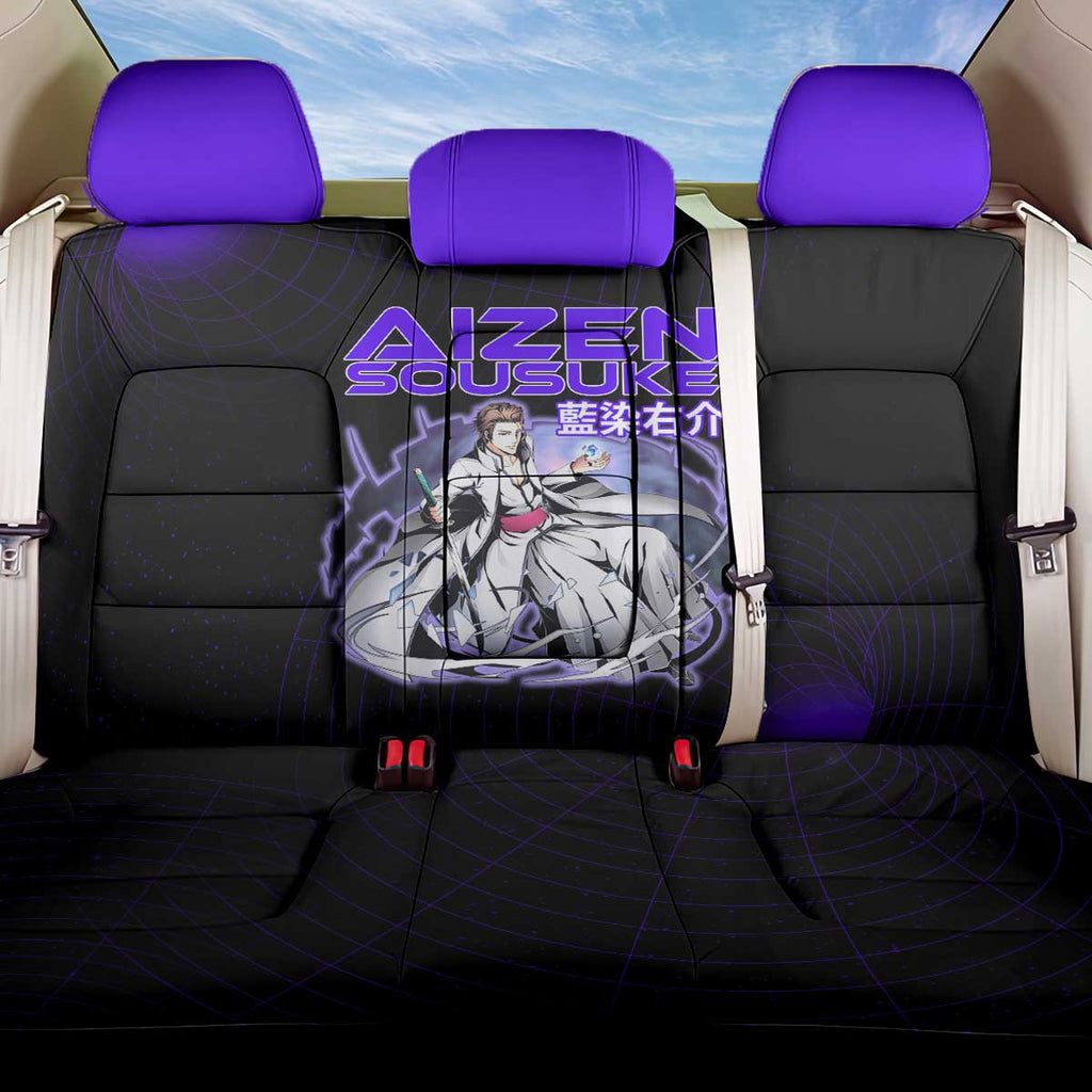 Aizen Sousuke Bleach Back Car Seat Cover Cosmic Anime Energy Grid Style