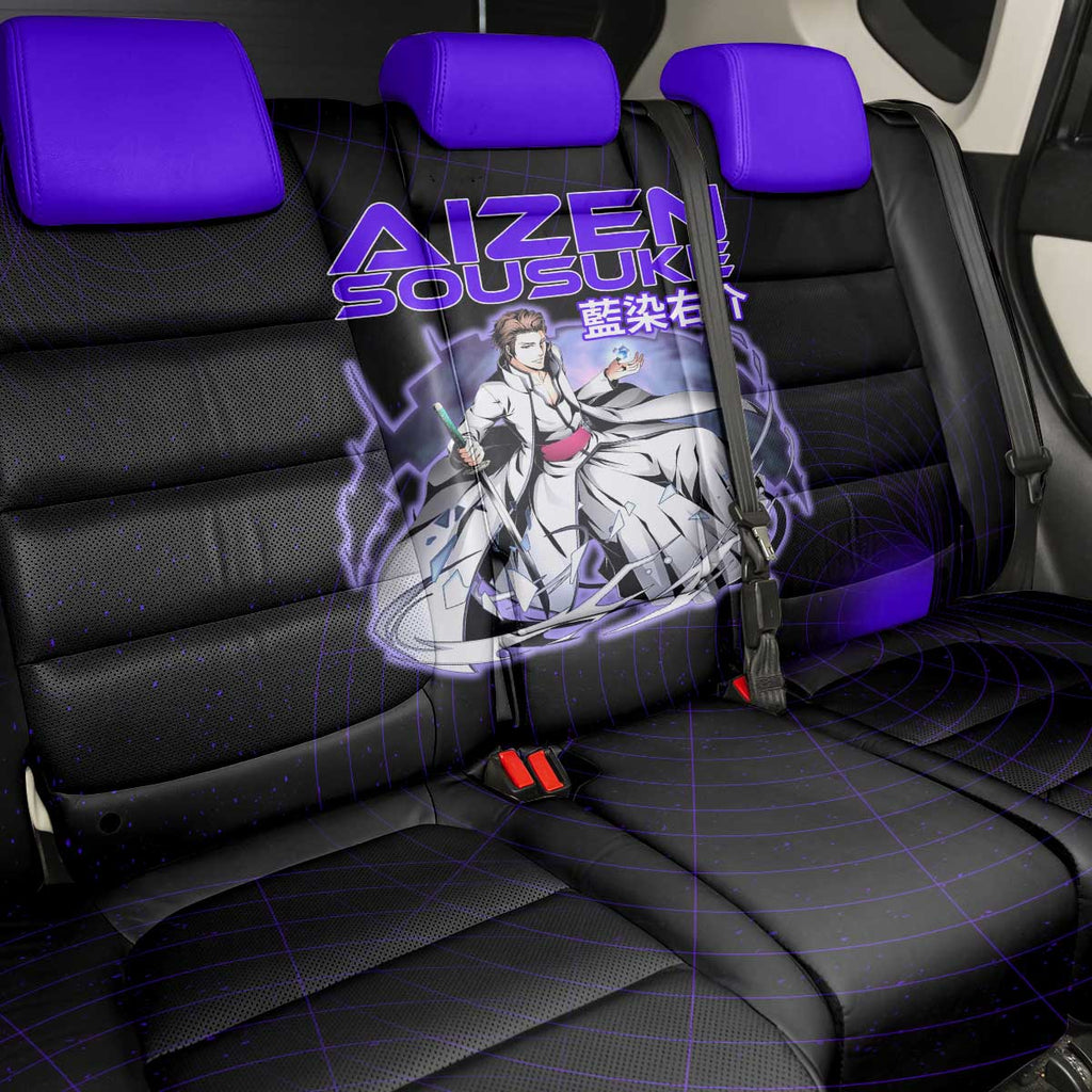 Aizen Sousuke Bleach Back Car Seat Cover Cosmic Anime Energy Grid Style