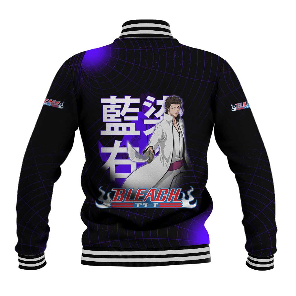 Aizen Sousuke Bleach Baseball Jacket Cosmic Anime Energy Grid Style