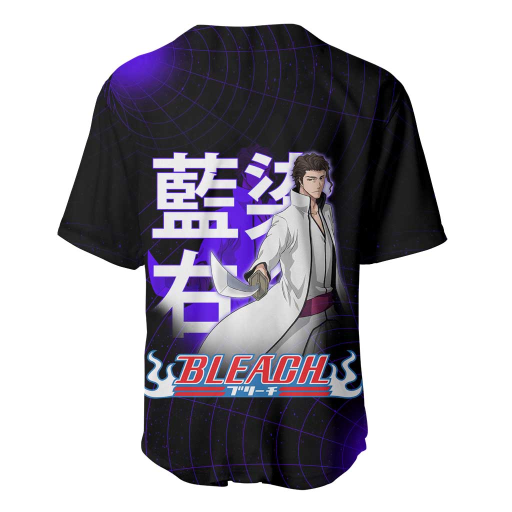 Aizen Sousuke Bleach Baseball Jersey Cosmic Anime Energy Grid Style