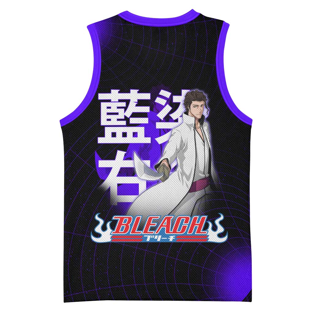 Aizen Sousuke Bleach Basketball Jersey Cosmic Anime Energy Grid Style
