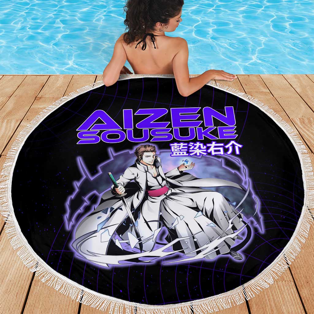 Aizen Sousuke Bleach Beach Blanket Cosmic Anime Energy Grid Style