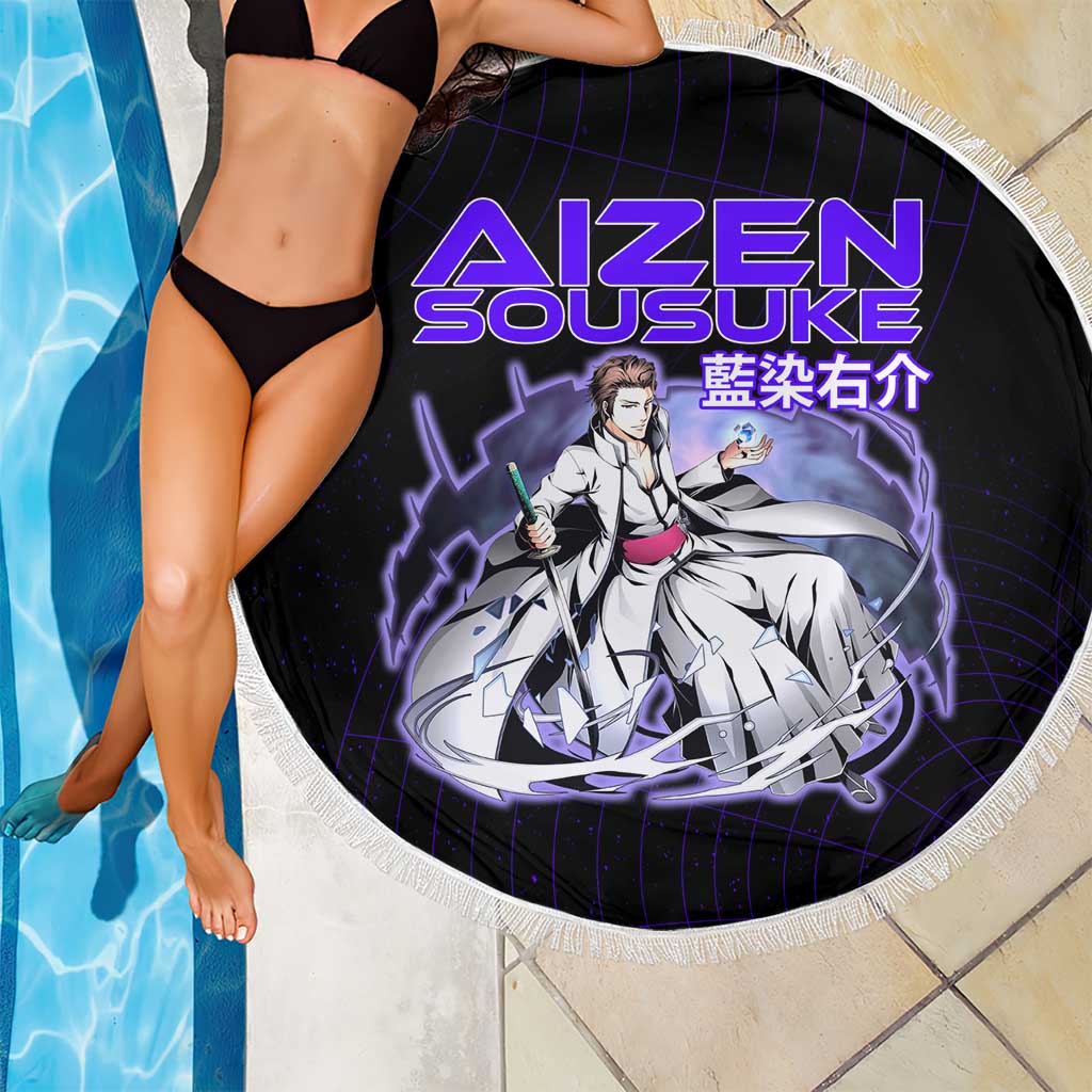 Aizen Sousuke Bleach Beach Blanket Cosmic Anime Energy Grid Style