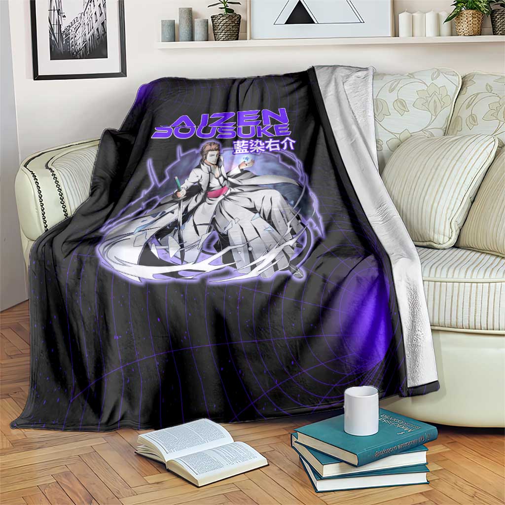 Aizen Sousuke Bleach Blanket Cosmic Anime Energy Grid Style
