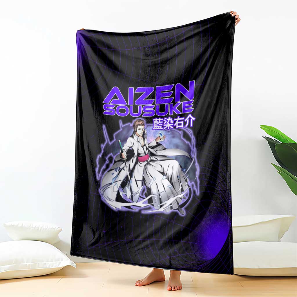 Aizen Sousuke Bleach Blanket Cosmic Anime Energy Grid Style