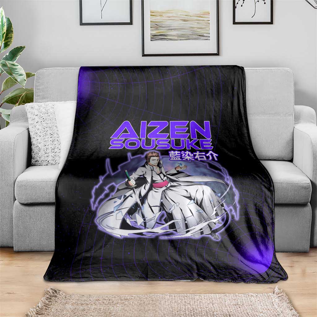 Aizen Sousuke Bleach Blanket Cosmic Anime Energy Grid Style