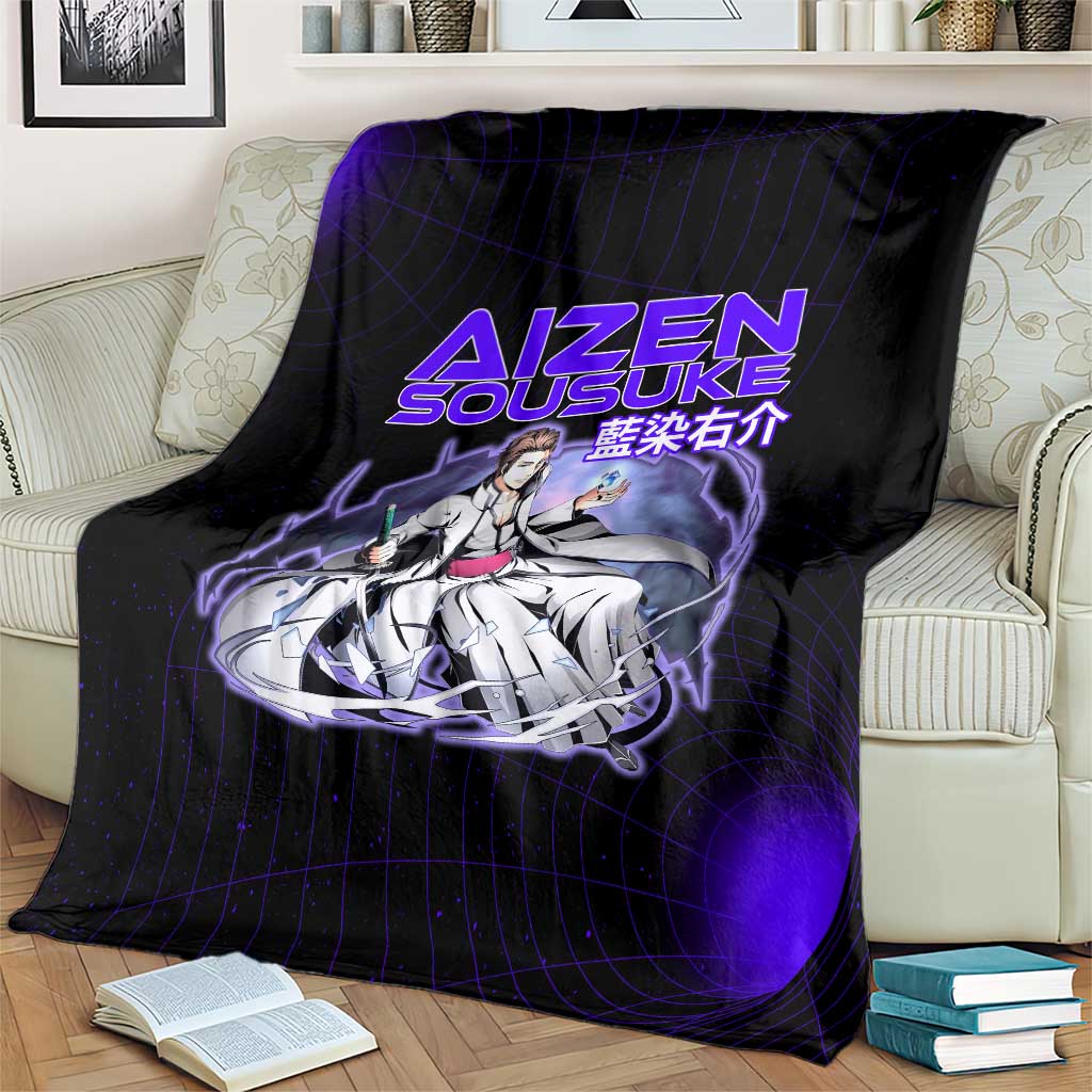 Aizen Sousuke Bleach Blanket Cosmic Anime Energy Grid Style