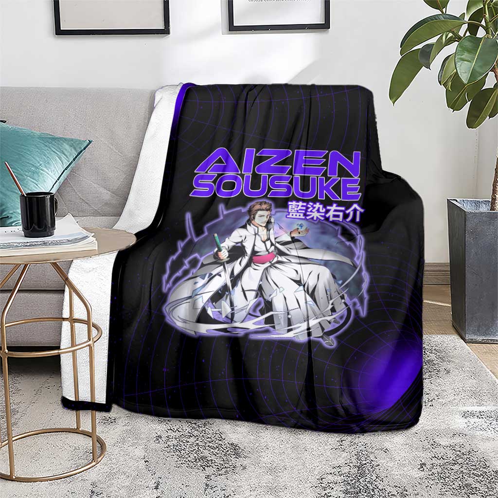 Aizen Sousuke Bleach Blanket Cosmic Anime Energy Grid Style