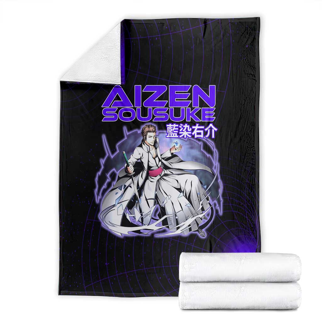 Aizen Sousuke Bleach Blanket Cosmic Anime Energy Grid Style
