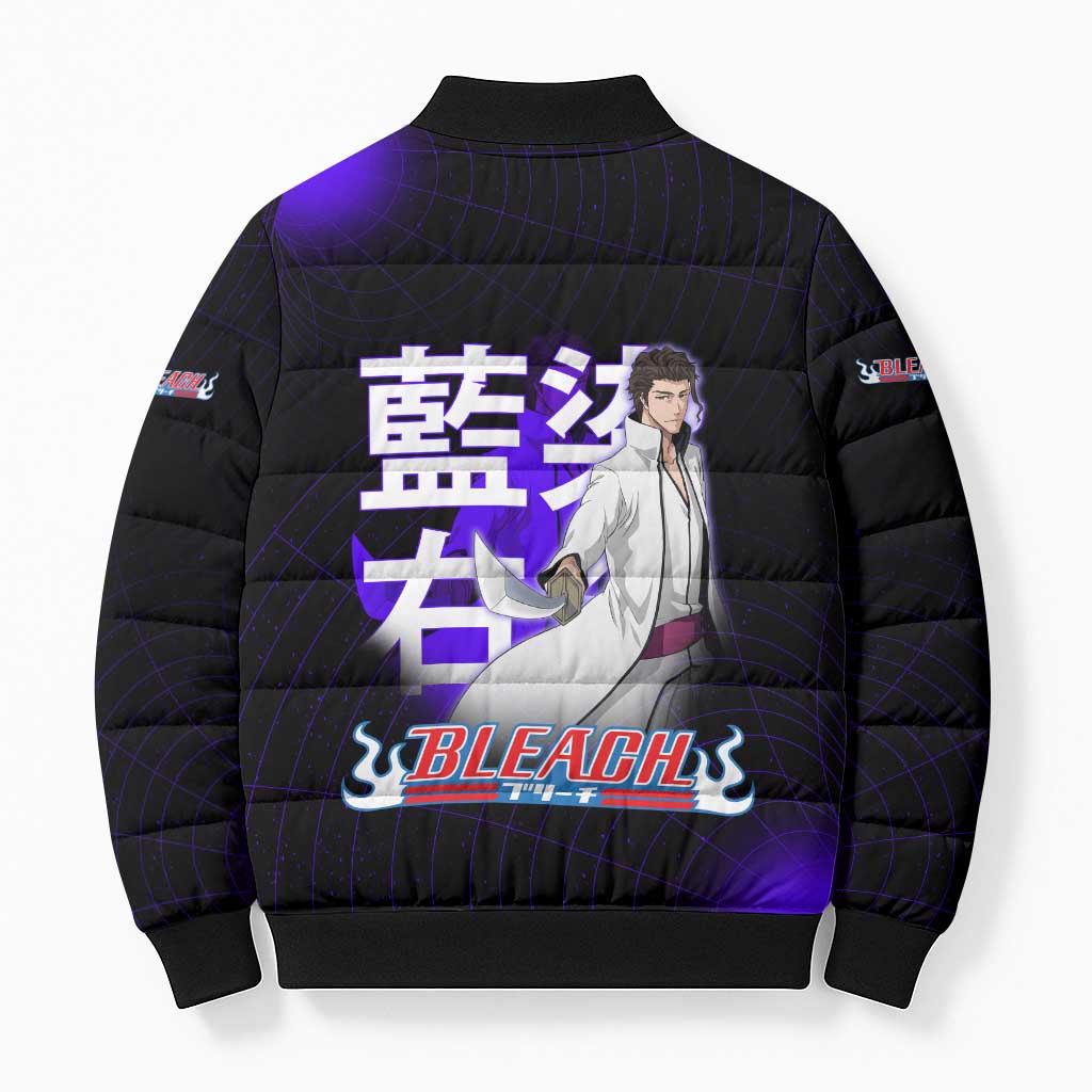 Aizen Sousuke Bleach Bomber Puffer Jacket Cosmic Anime Energy Grid Style