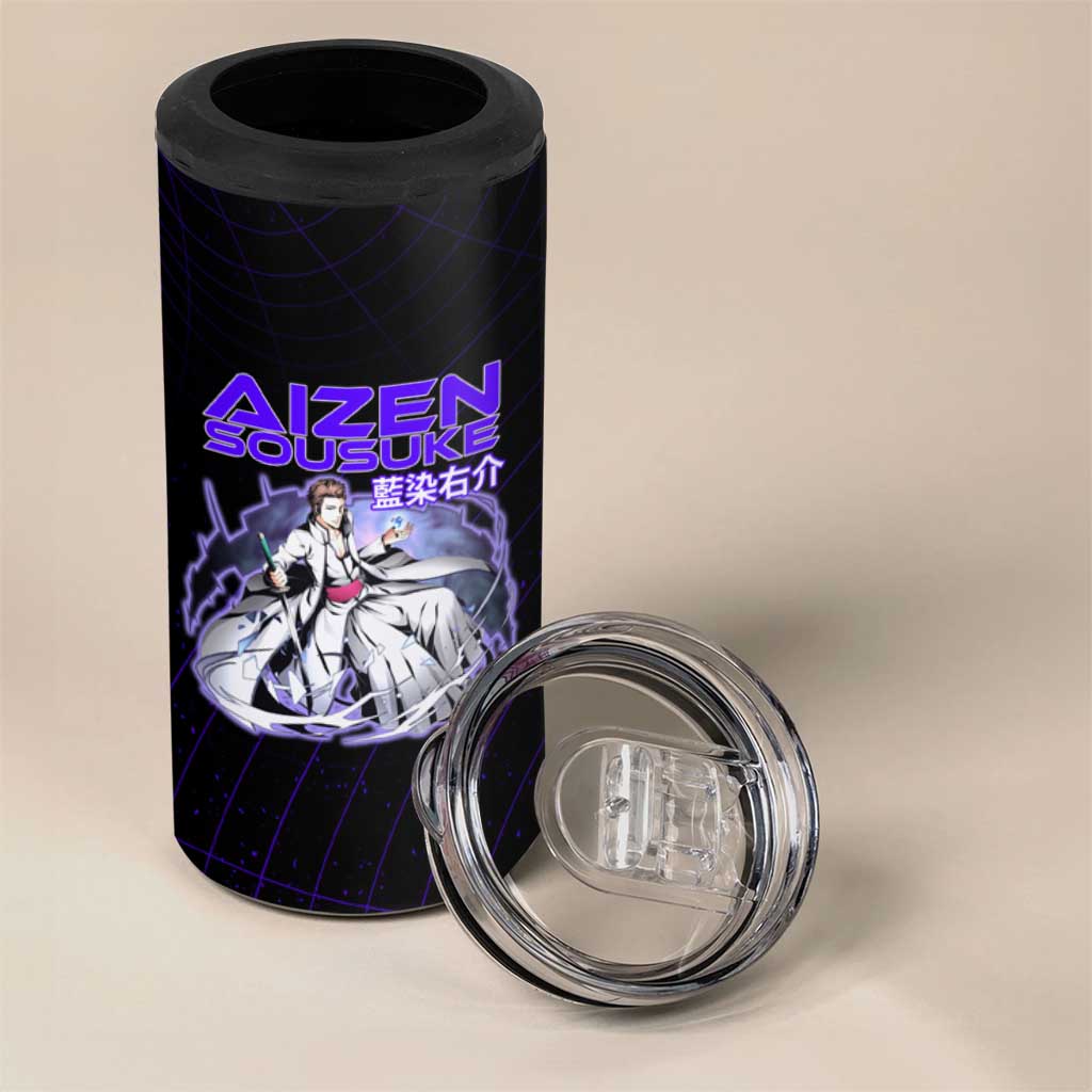 Aizen Sousuke Bleach 4 in 1 Can Cooler Tumbler Cosmic Anime Energy Grid Style