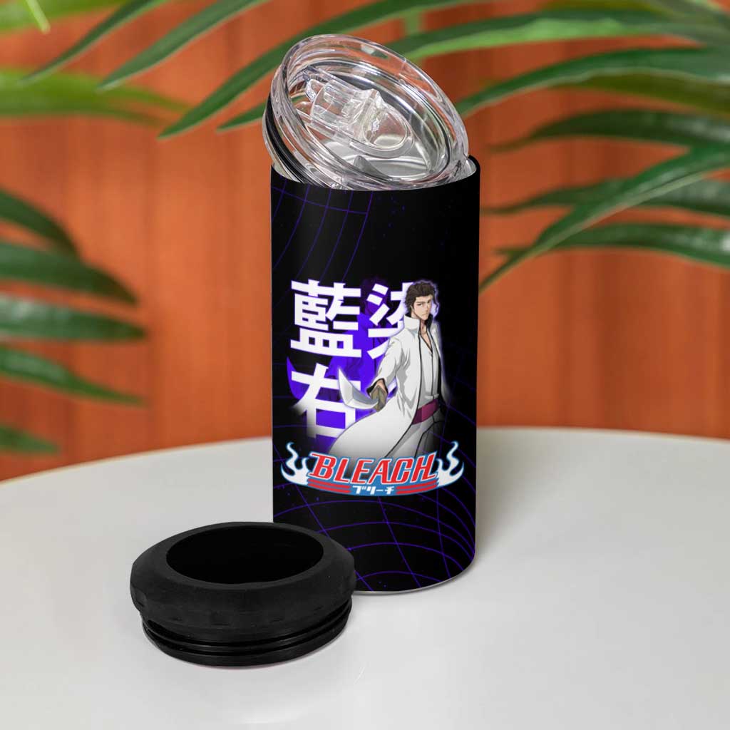 Aizen Sousuke Bleach 4 in 1 Can Cooler Tumbler Cosmic Anime Energy Grid Style