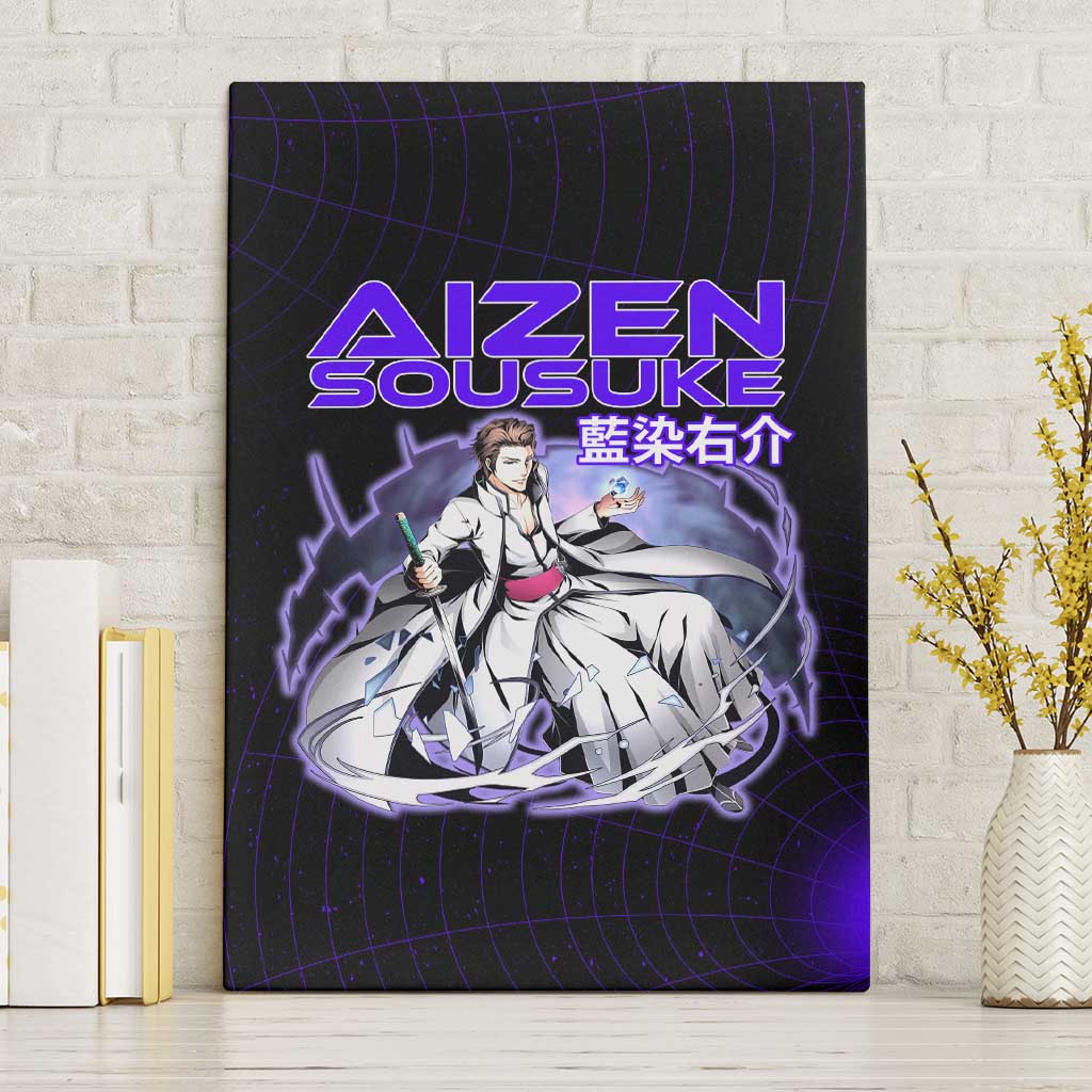 Aizen Sousuke Bleach Canvas Wall Art Cosmic Anime Energy Grid Style