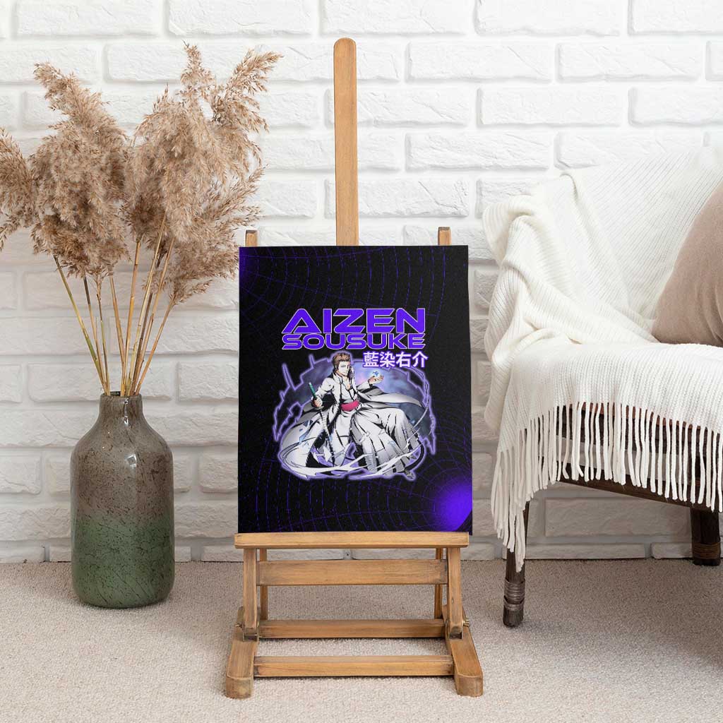 Aizen Sousuke Bleach Canvas Wall Art Cosmic Anime Energy Grid Style