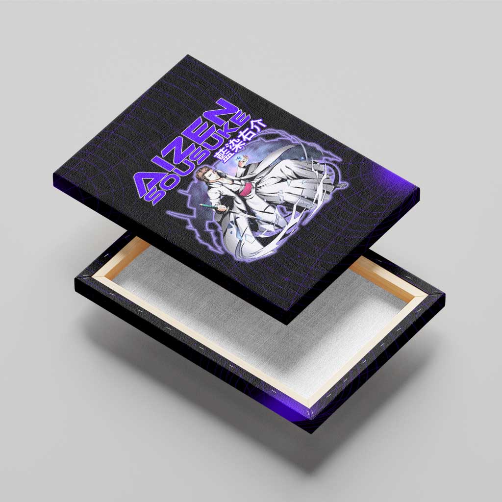 Aizen Sousuke Bleach Canvas Wall Art Cosmic Anime Energy Grid Style