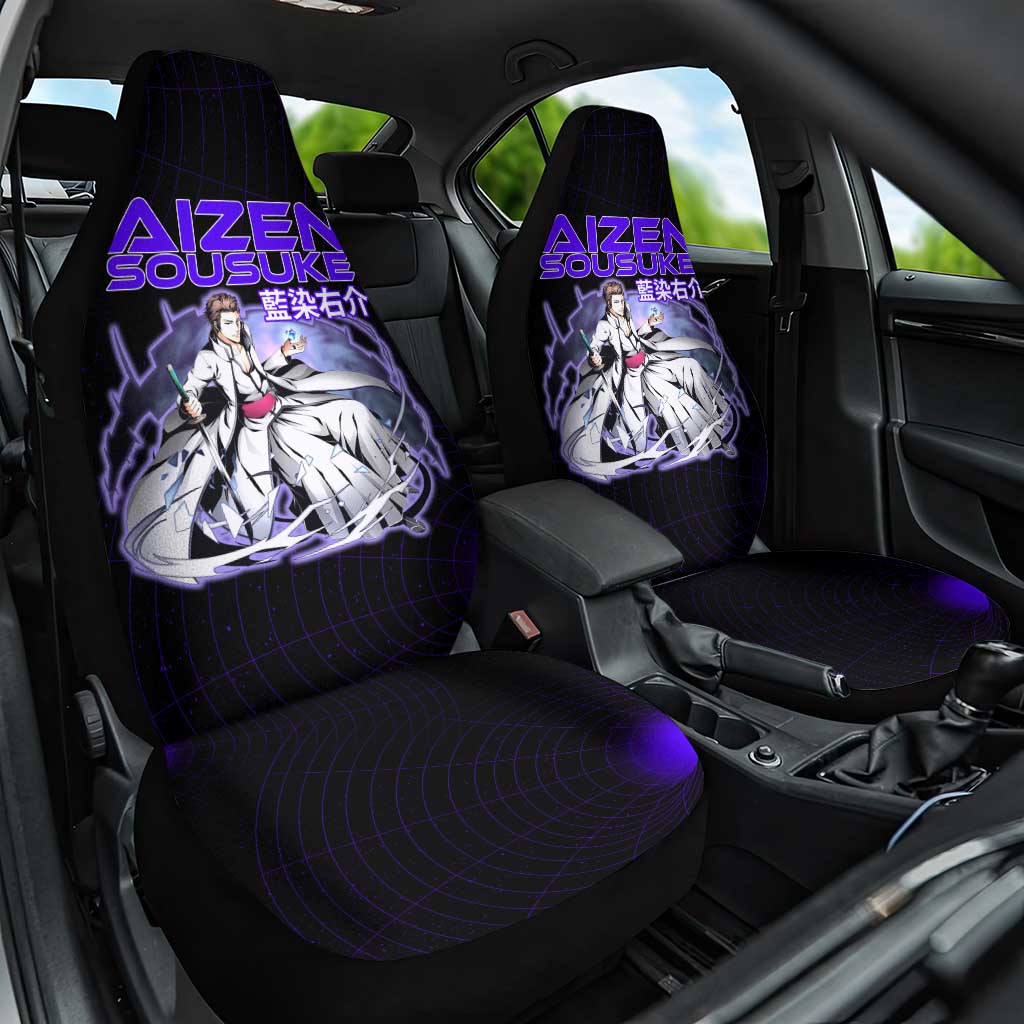Aizen Sousuke Bleach Car Seat Cover Cosmic Anime Energy Grid Style