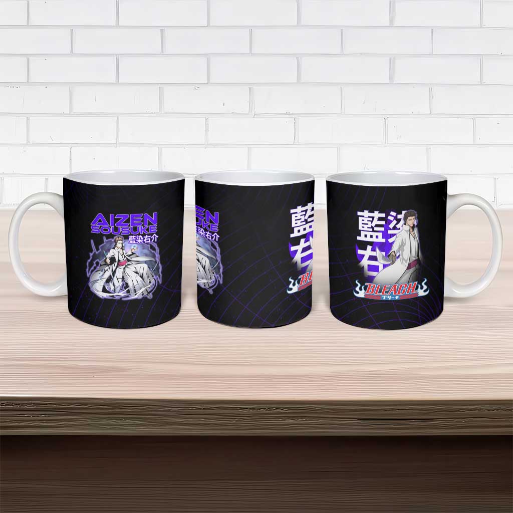 Aizen Sousuke Bleach Ceramic Mug Cosmic Anime Energy Grid Style