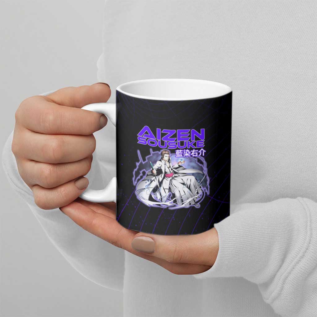 Aizen Sousuke Bleach Ceramic Mug Cosmic Anime Energy Grid Style