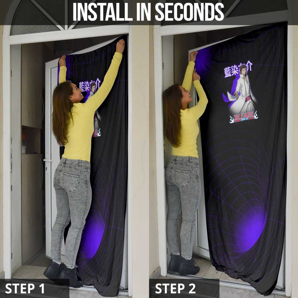 Aizen Sousuke Bleach Door Cover Cosmic Anime Energy Grid Style