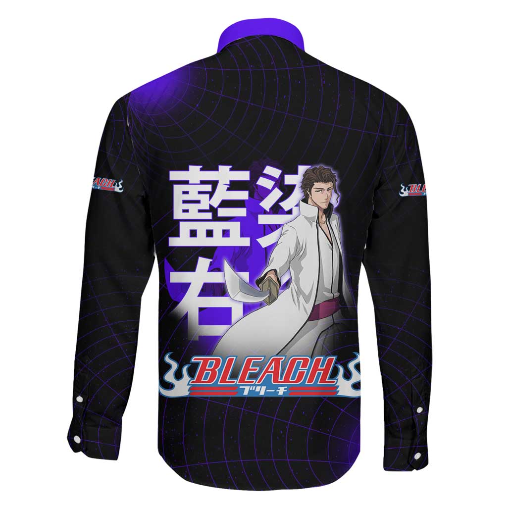 Aizen Sousuke Bleach Family Matching Long Sleeve Bodycon Dress and Hawaiian Shirt Cosmic Anime Energy Grid Style