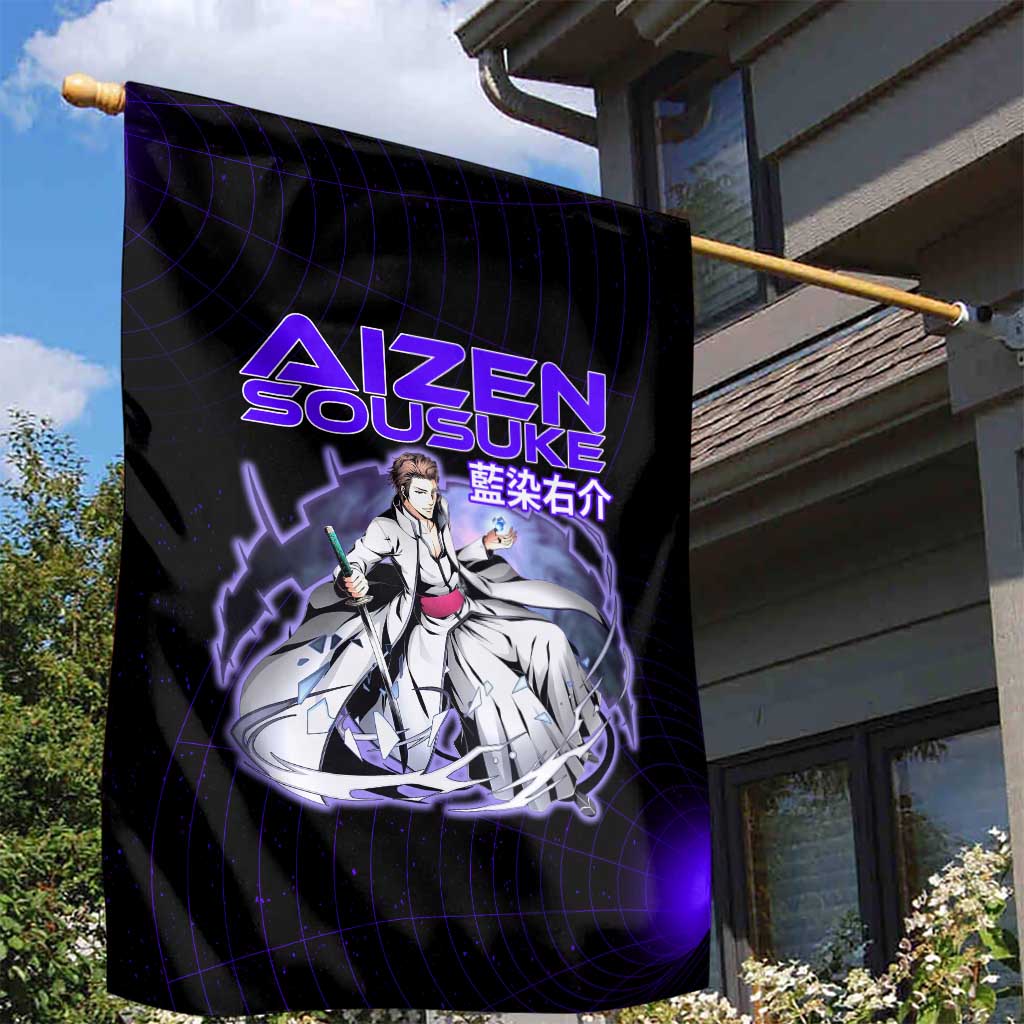 Aizen Sousuke Bleach Garden Flag Cosmic Anime Energy Grid Style
